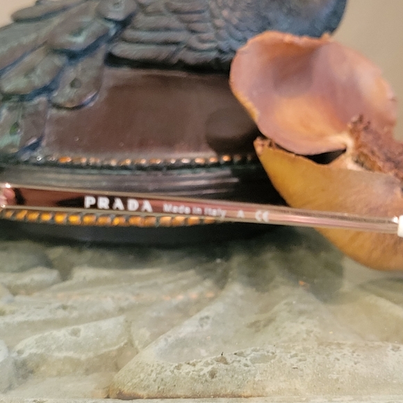 Prada SPR65V Unisex Cat Eye Modified Aviator Sunglasses Gold Metal Frame MA#4 - Picture 14 of 16